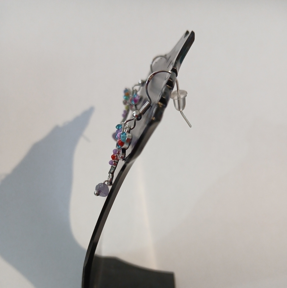Colorful Dragonfly Dangle Earrings - Picture 2 of 4
